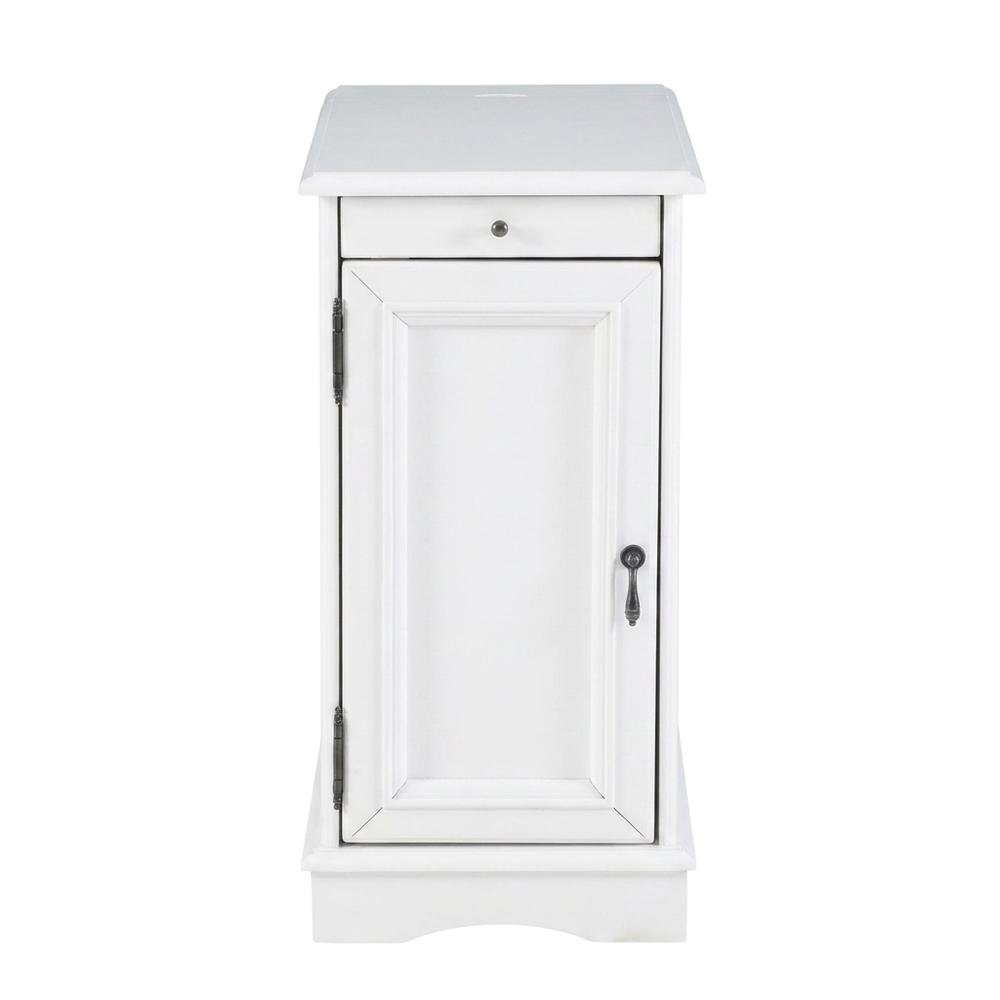 White accent table with sleek design and versatile surface for living space. Picture 4