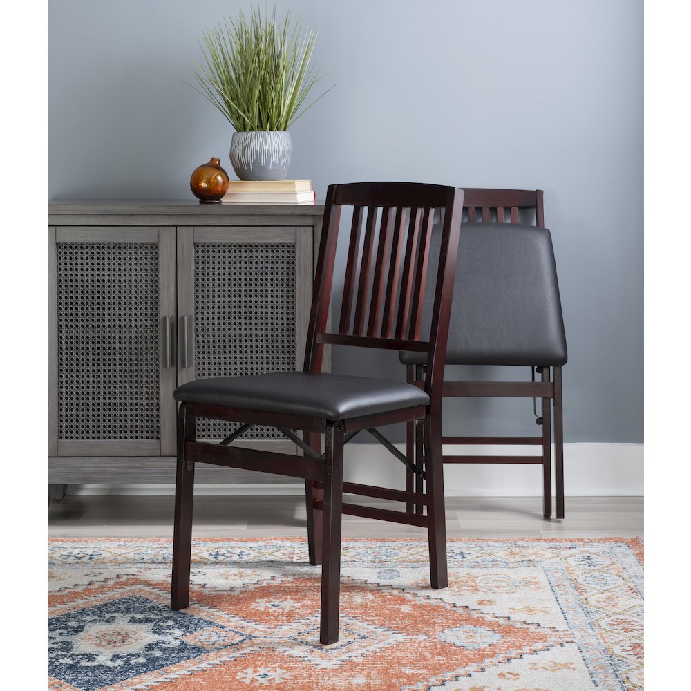 Triena 18 In Mission Back Folding Chair - Set Of Two. Picture 4