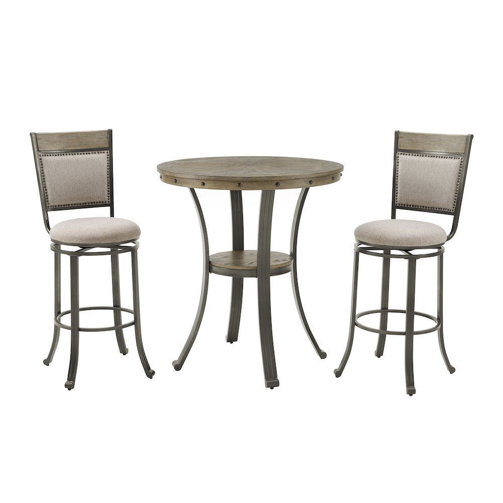 Franklin 3 Piece Pub Set Pewter. Picture 8