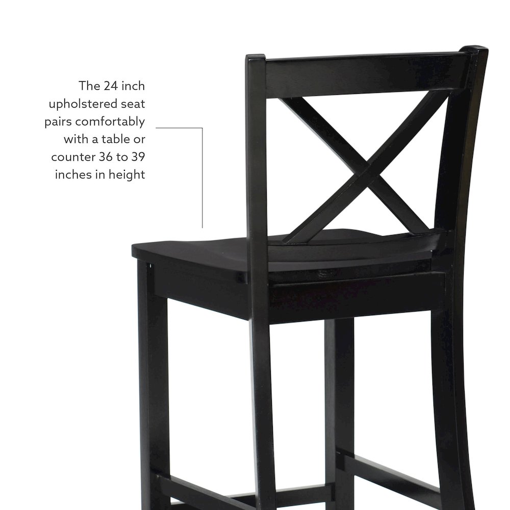 Black 30 In X Back Bar Stool. Picture 8