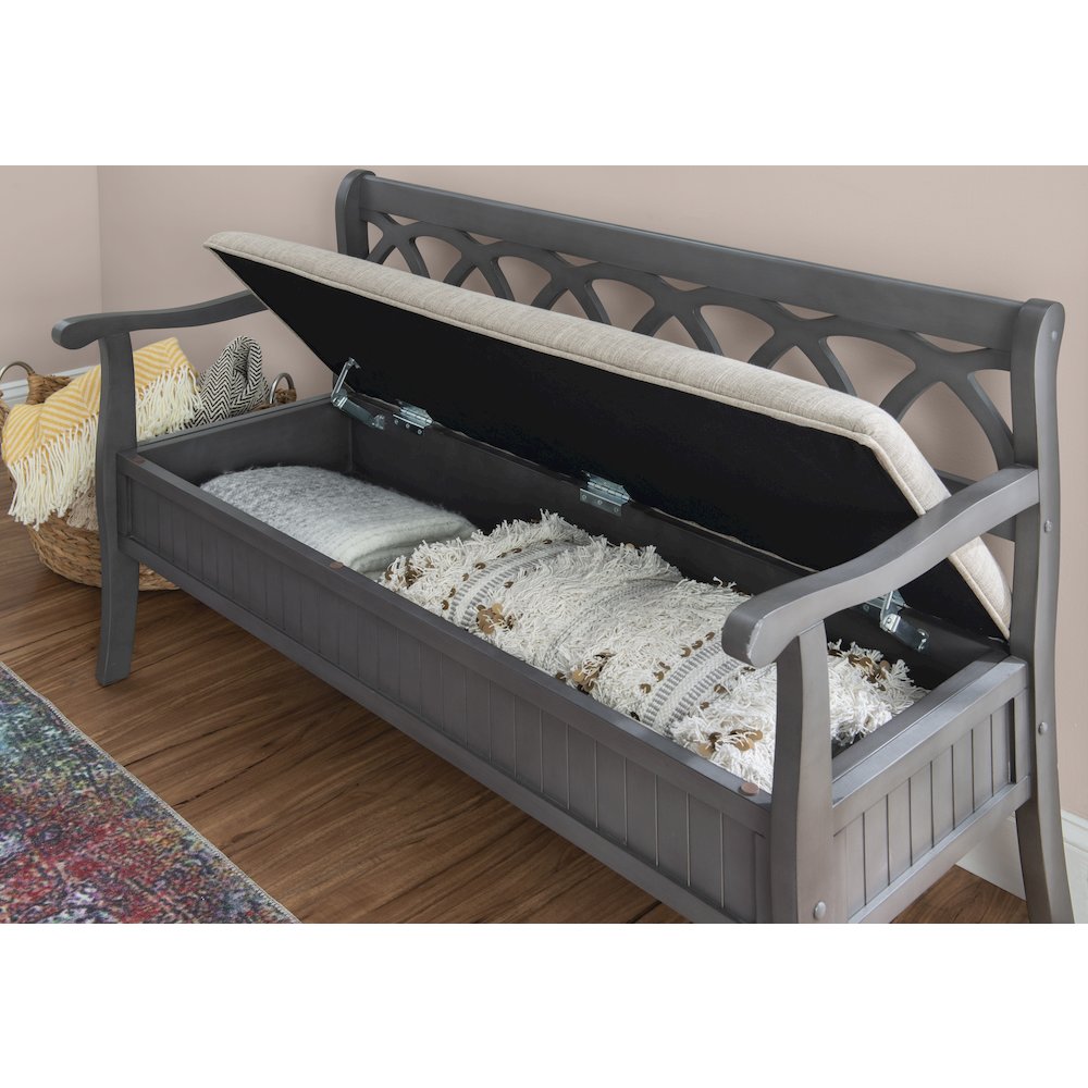 Elliana Storage Bench Grey. Picture 5