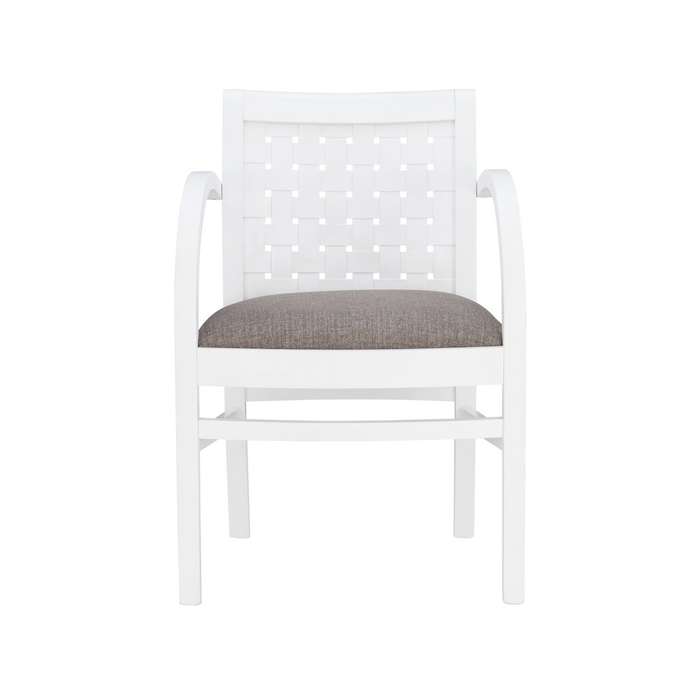 Samantha Woven Arm Chair White. Picture 1