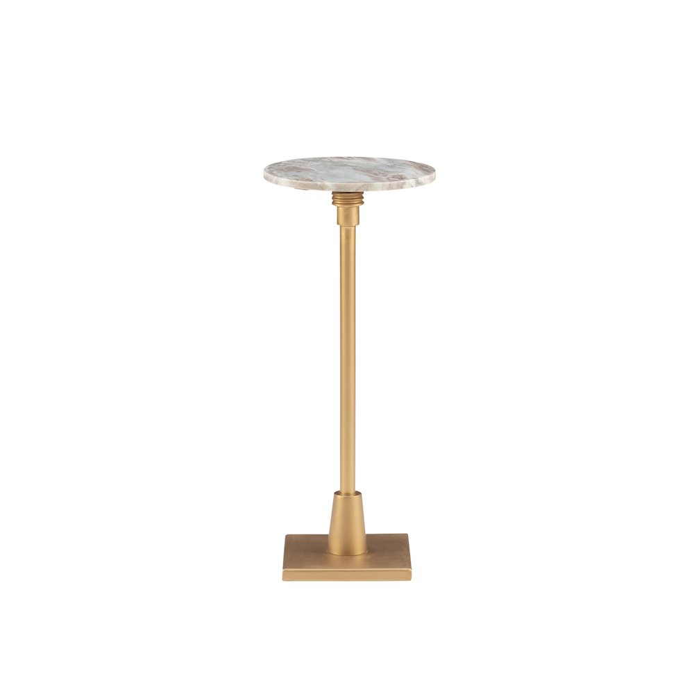 Amyn Adj Drink Table Gold With Sandy Marble. Picture 3