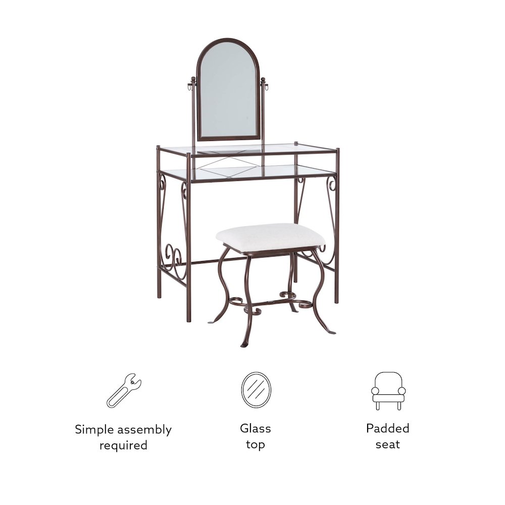 Clarisse Metal Vanity Set. Picture 15