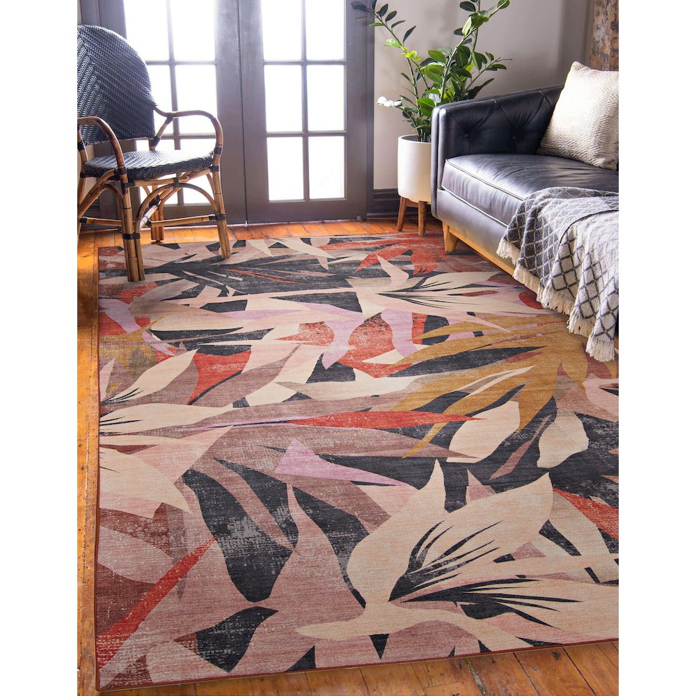 Outdoor Washable Seagrove Orange & Cream 5' X7', Rug. Picture 1
