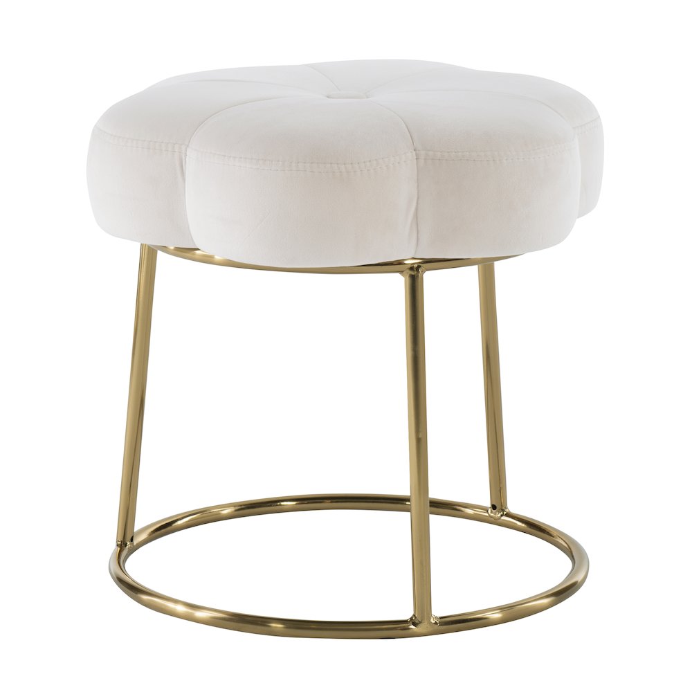 Seraphina Accent Vanity Stool, White. Picture 7