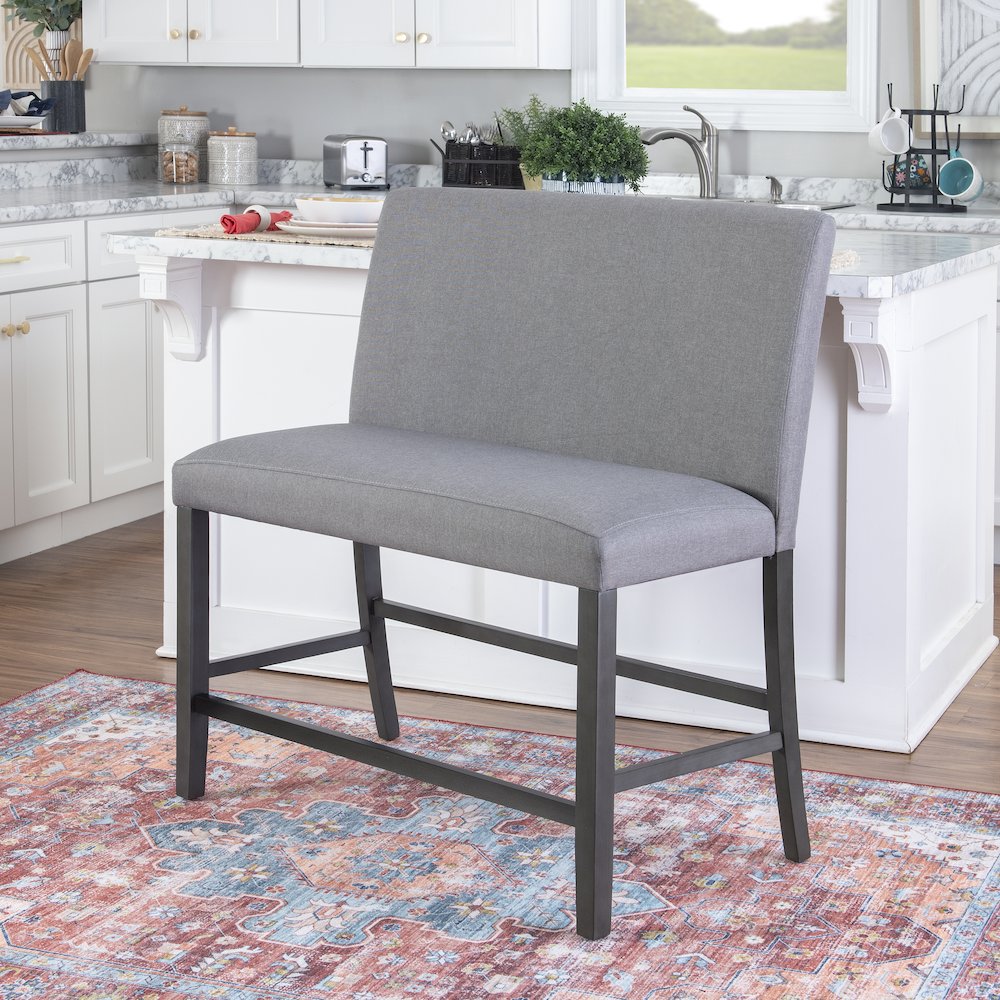 Spiva Counter Bench with Back Grey. Picture 2