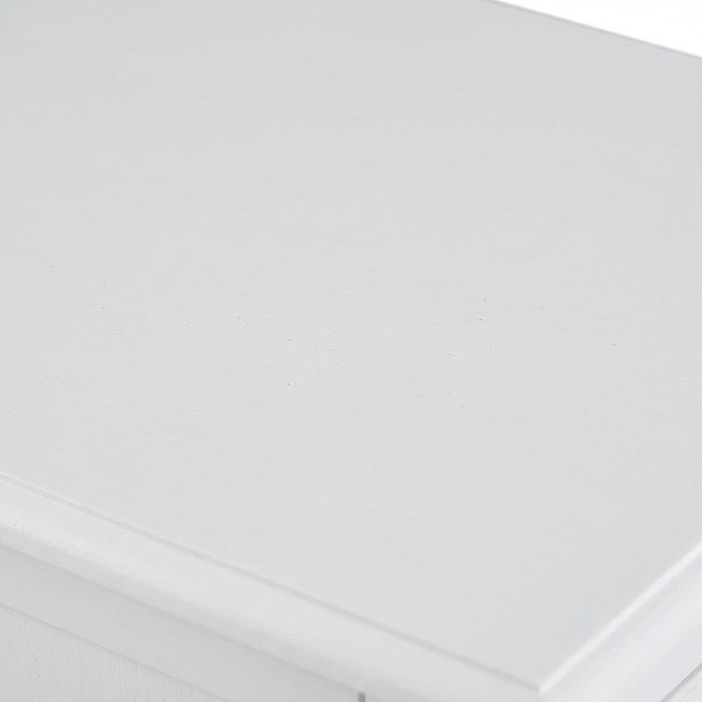 White accent table with sleek design and versatile surface for living space. Picture 6