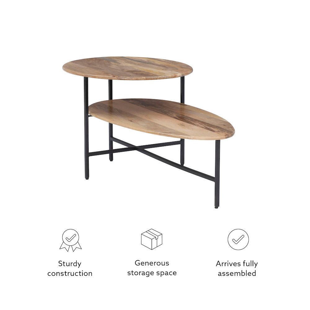 Tavin Two Tiered Coffee Table Natural Black. Picture 12