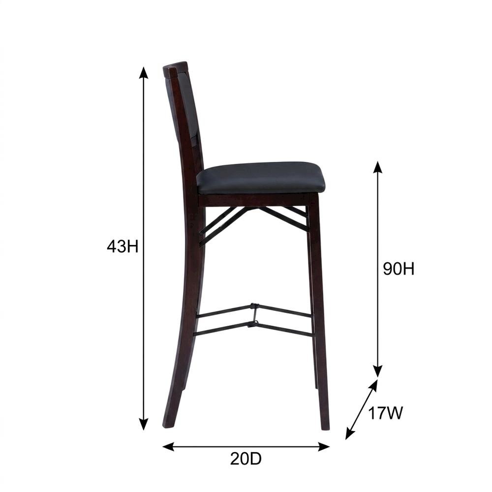 Merlot Bar Stool with Foldable Backrest and Cushioned Seat for Kitchen. Picture 8