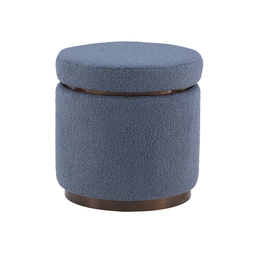 Blanche Storage Ottoman Blue Gry Walnut. Picture 6