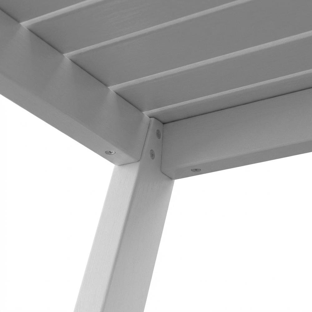 White Outdoor Ottoman With Solid Wood And Acacia Construction For Versatile Use. Picture 6