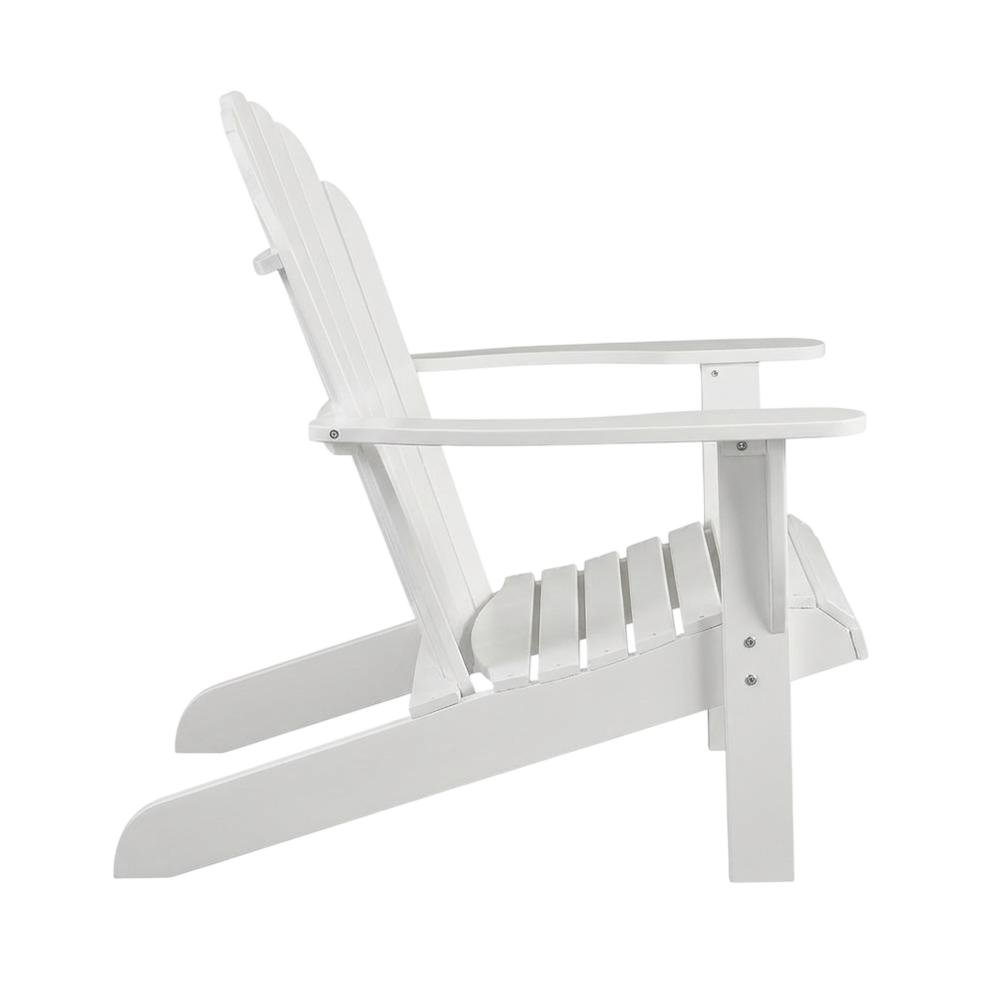 White Adirondack Chair In Solid Wood With Comfortable Seat And Durable Finish. Picture 1