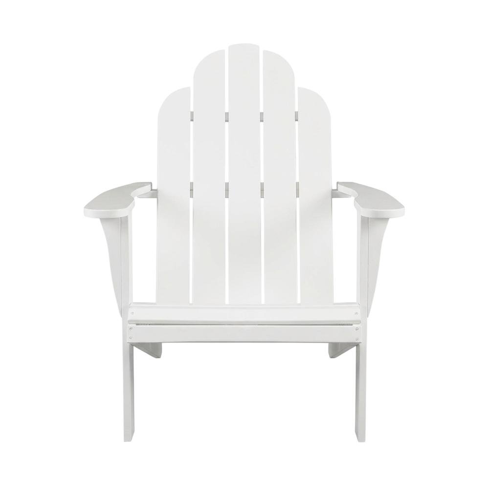 White Adirondack Chair In Solid Wood With Comfortable Seat And Durable Finish. Picture 4