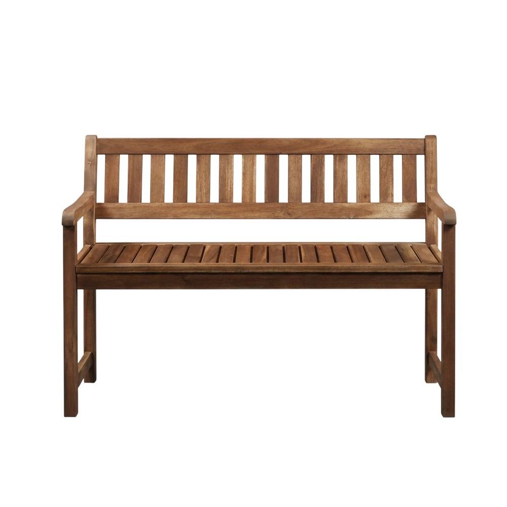 Acorn Finish Outdoor Bench In Solid Wood And Acacia For Patio Decor. Picture 4