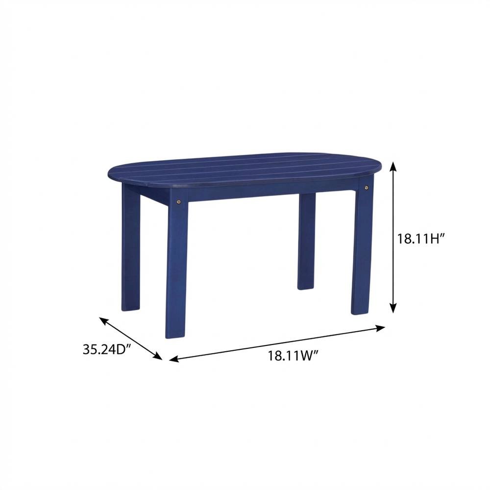 Blue Outdoor Coffee Table With Acacia Wood Finish And Sturdy Construction. Picture 7