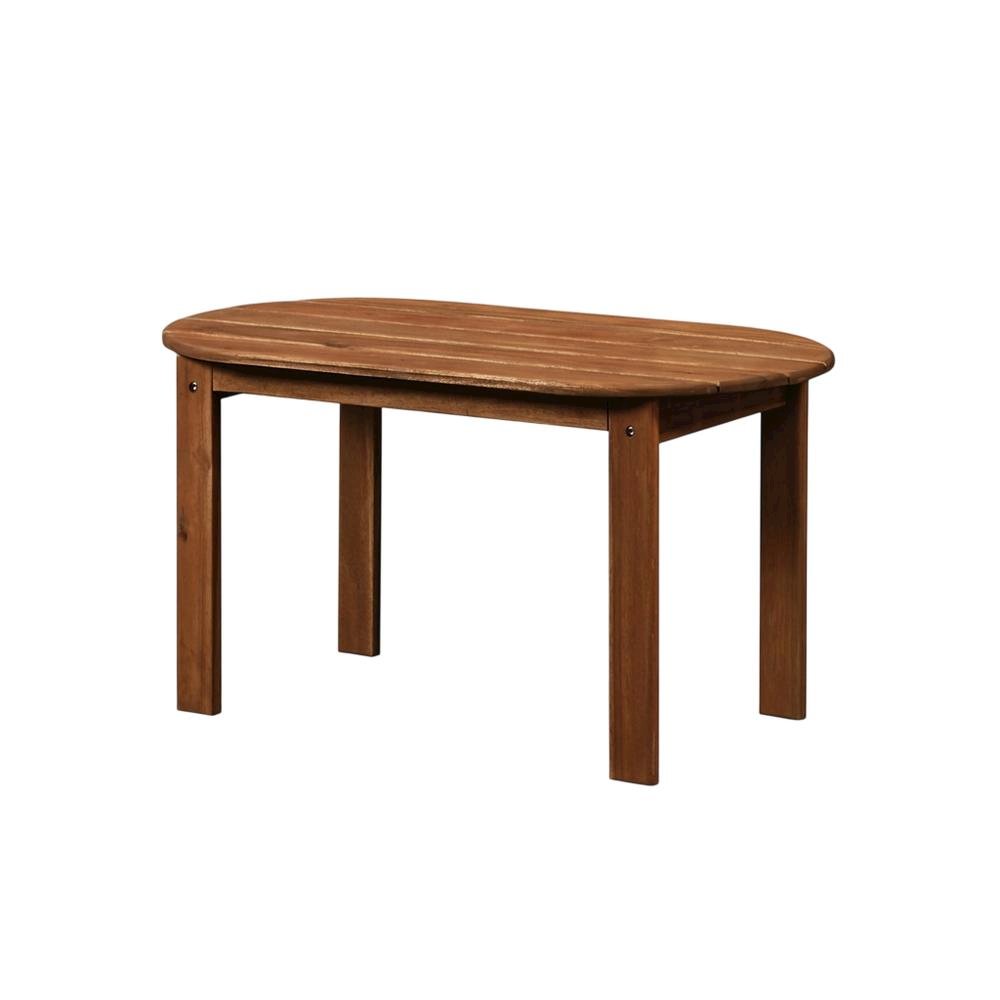 Brown Acacia Wood Outdoor Coffee Table With Solid Construction And Slim Profile. Picture 1