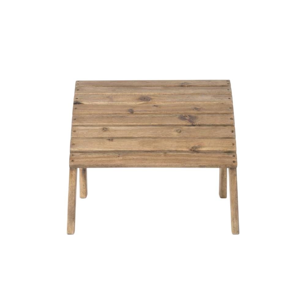 Brown Acorn Outdoor Ottoman With Solid Wood And Acacia Material. Picture 4