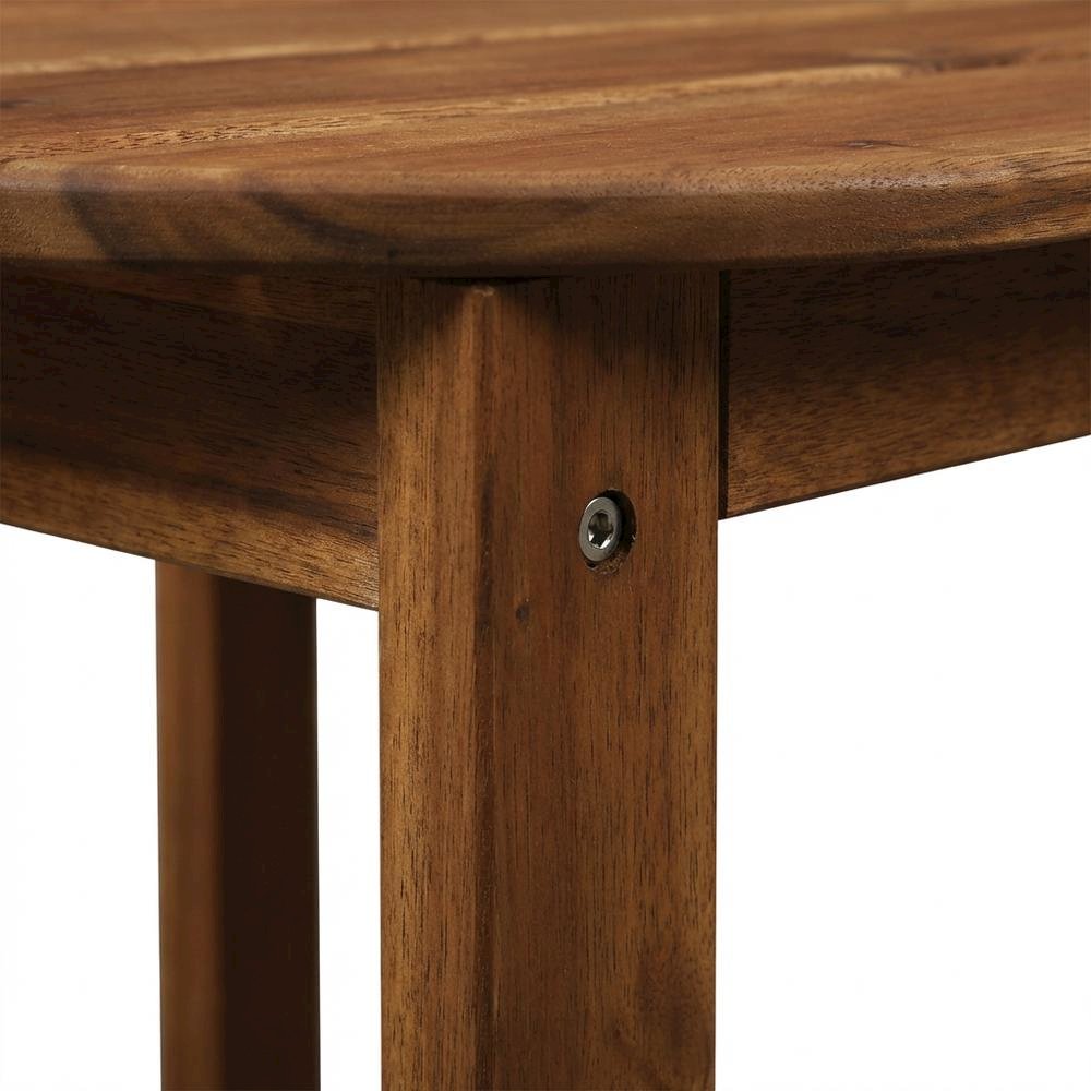 Brown Acacia Wood Outdoor Coffee Table With Solid Construction And Slim Profile. Picture 6