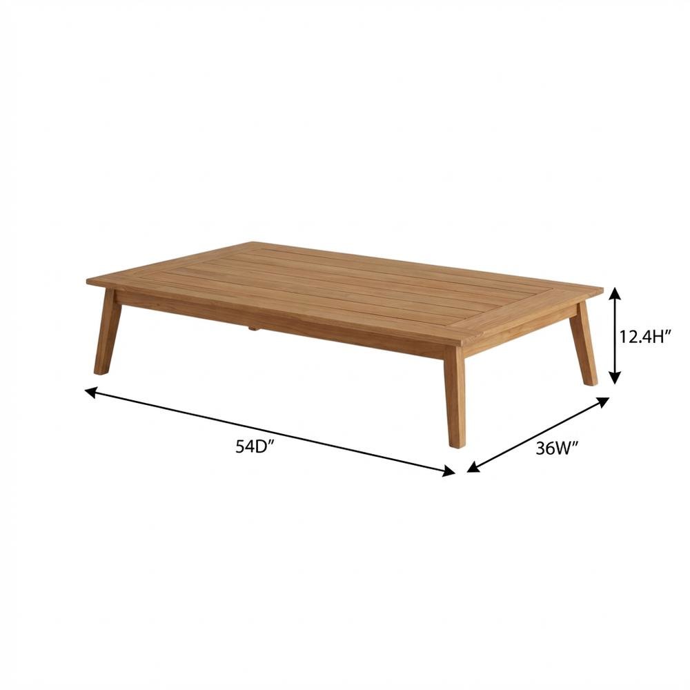 Teak Outdoor Coffee Table With Finish And Midcentury Modern Style. Picture 7