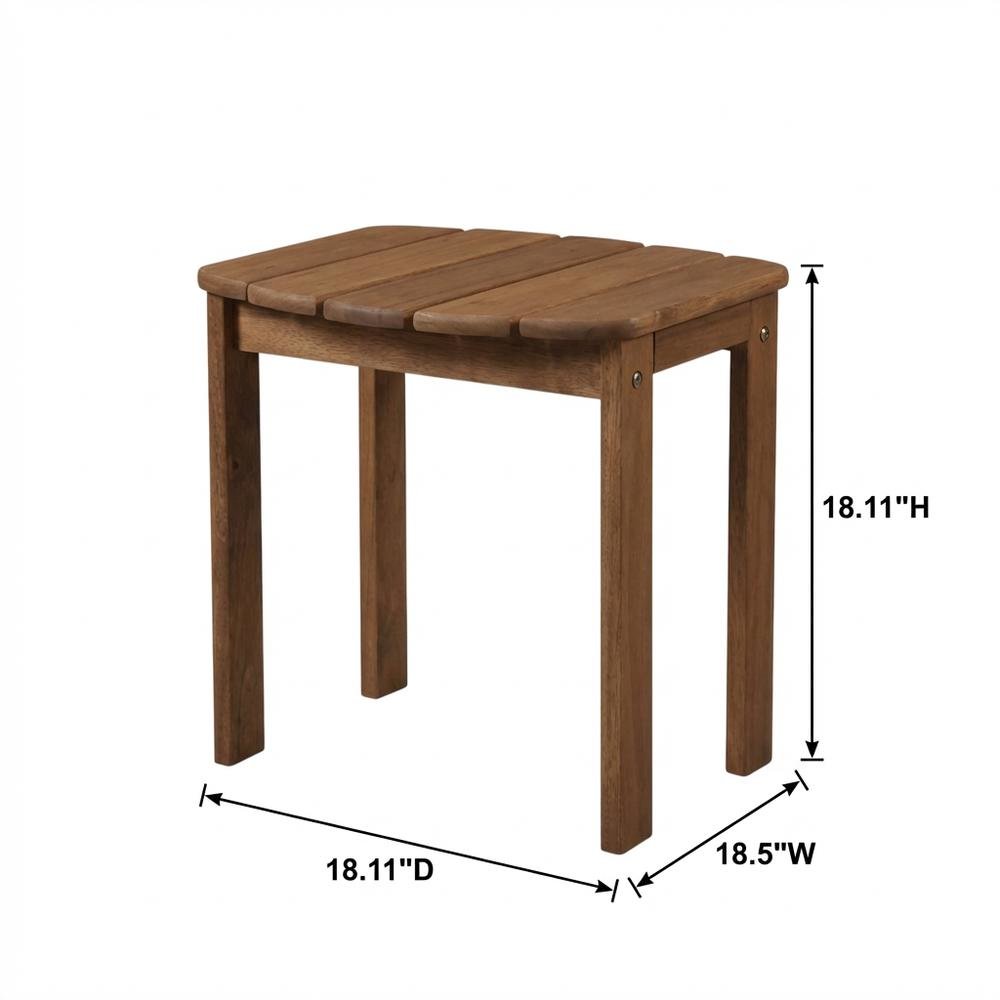 Acacia Outdoor End Table in Brown Solid Wood for Patio and Garden. Picture 3