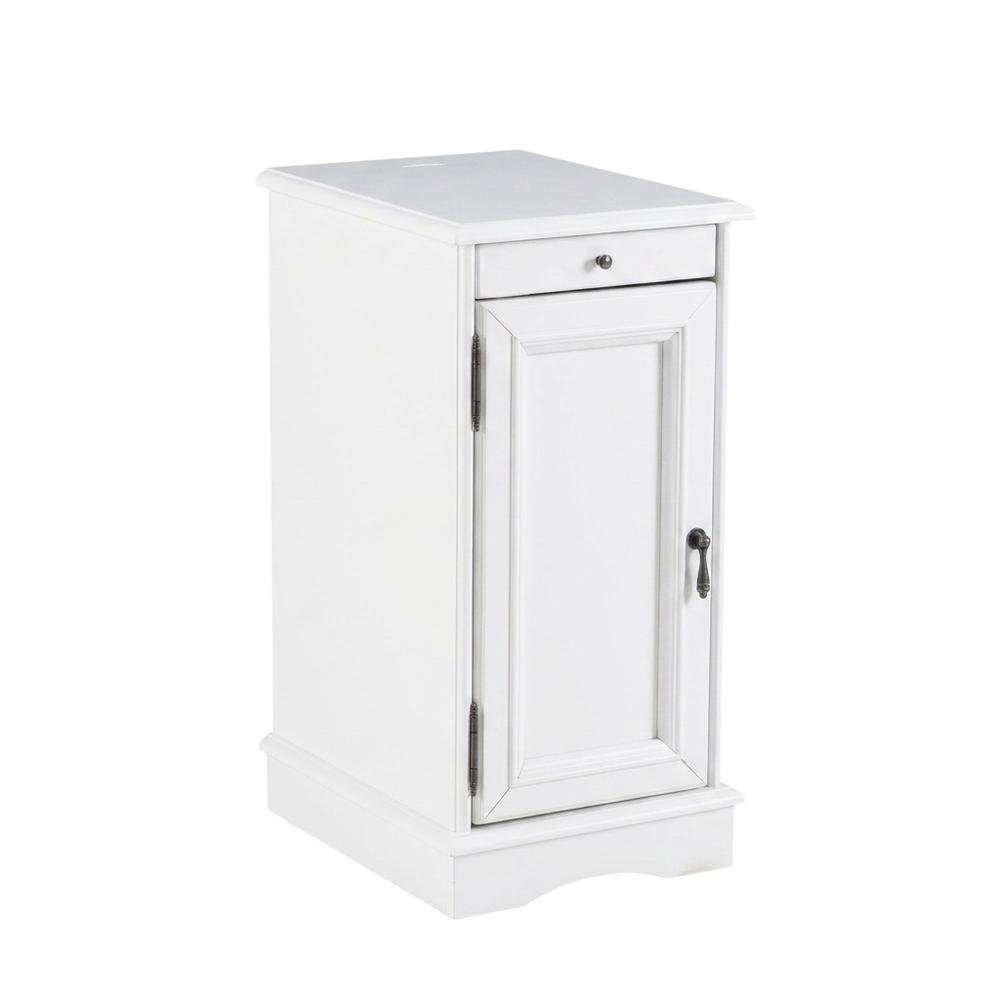 White accent table with sleek design and versatile surface for living space. Picture 1