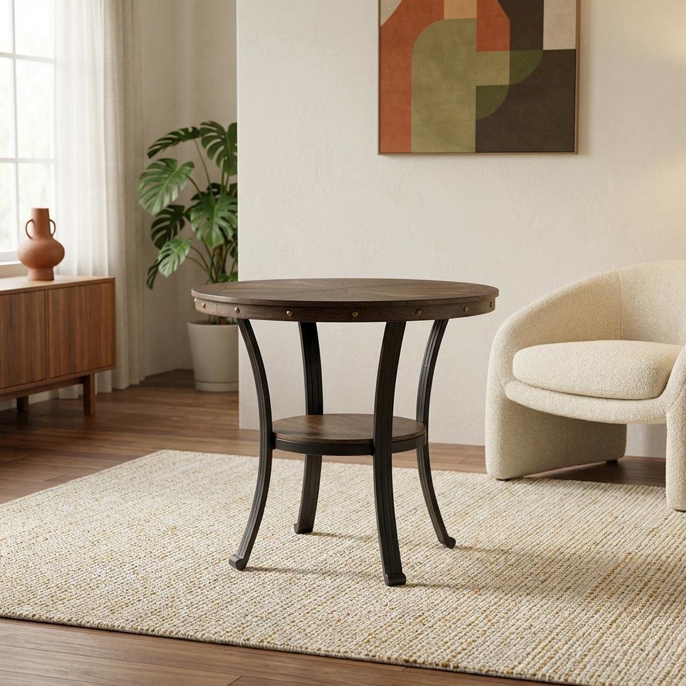 Natural, Side Table, Quality Build, Durable Wood Frame. Picture 3