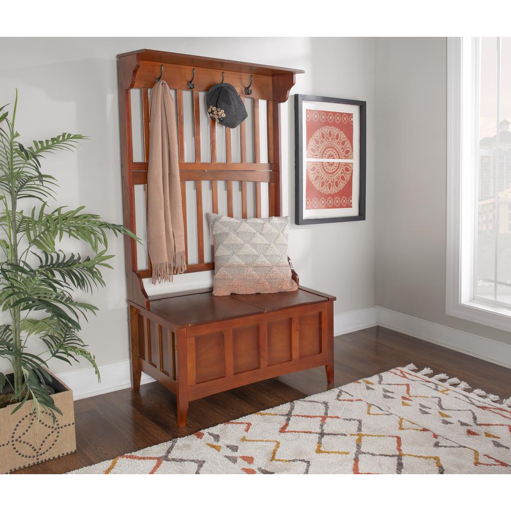 Hall Tree With Storage Bench. Picture 29