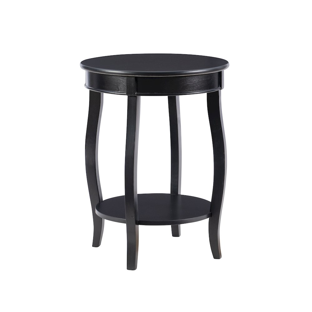 Black Round Table with shelf. Picture 8