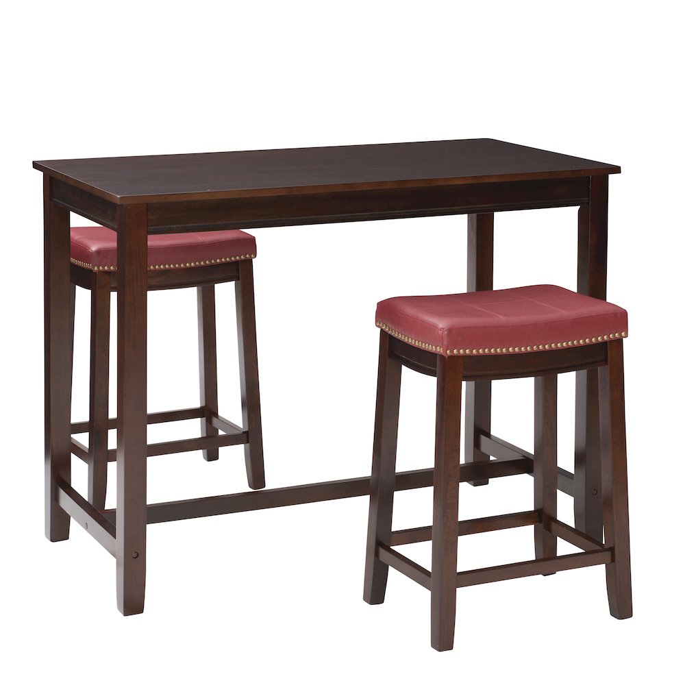 Claridge 3Pc Counter Set Brown Red. Picture 5