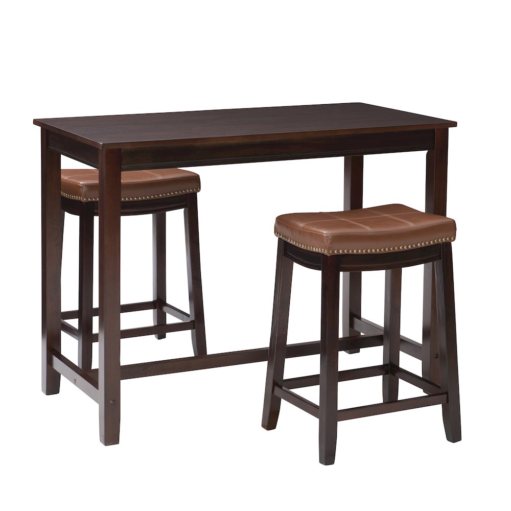 Claridge 3Pc Counter Set Brown Cognac. Picture 5