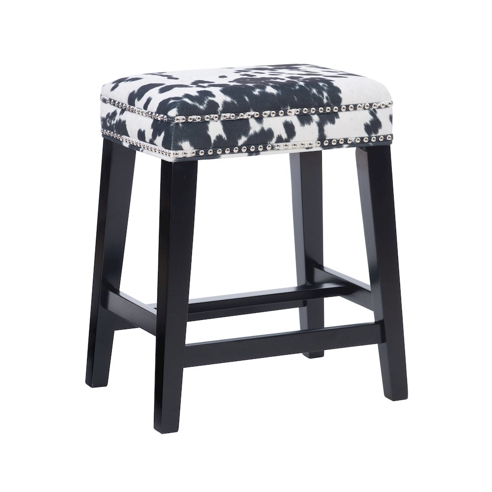Walt Black Cow Print Counter Stool. Picture 8