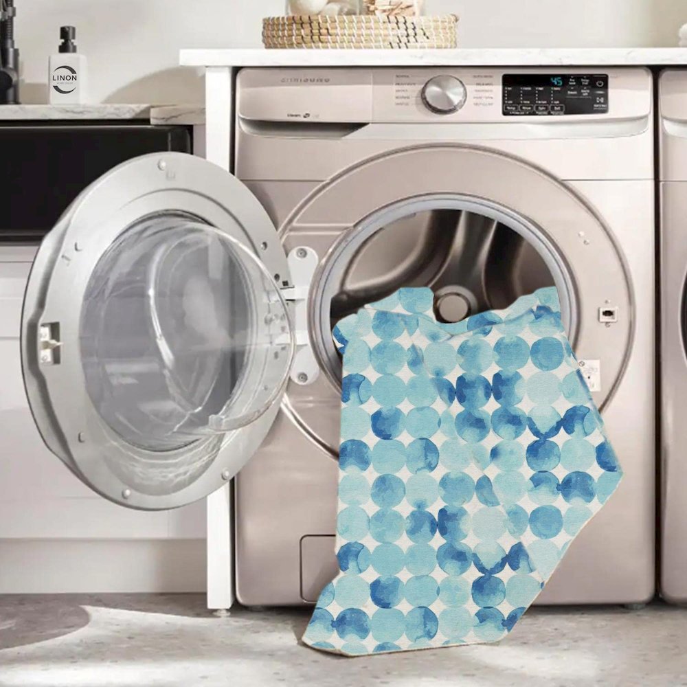 Outdoor Washable Lakeland Blue & Ivory 5' X7', Rug. Picture 5