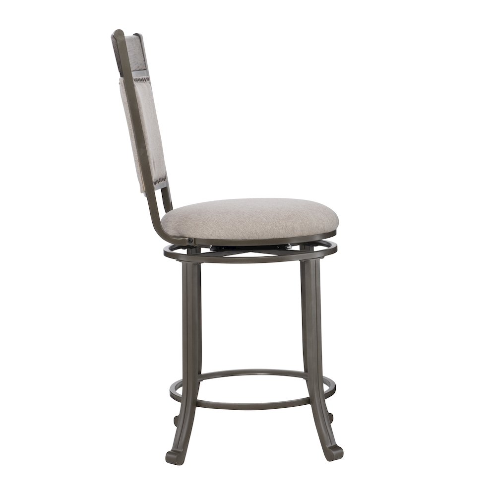Franklin Swivel Counter Stool, Pewter. Picture 6