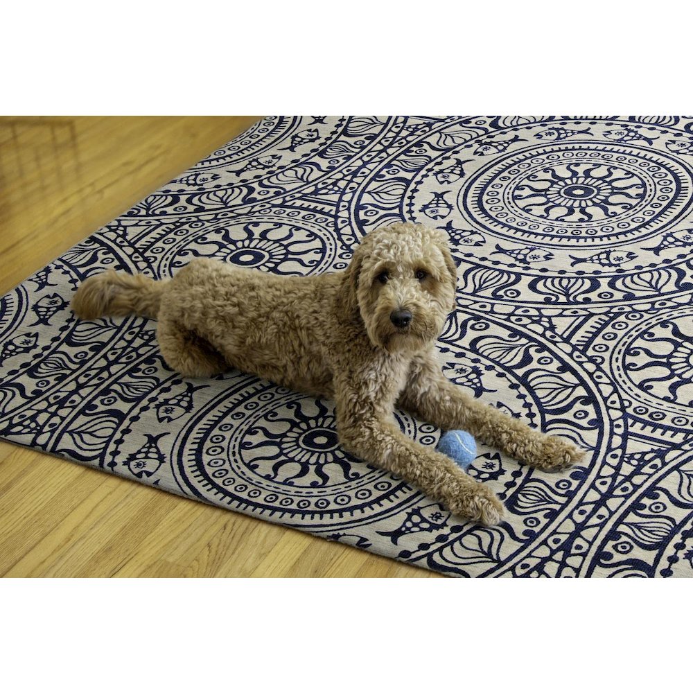 Outdoor Washable Ormond Smoke & Blue 7' X 9', Rug. Picture 4