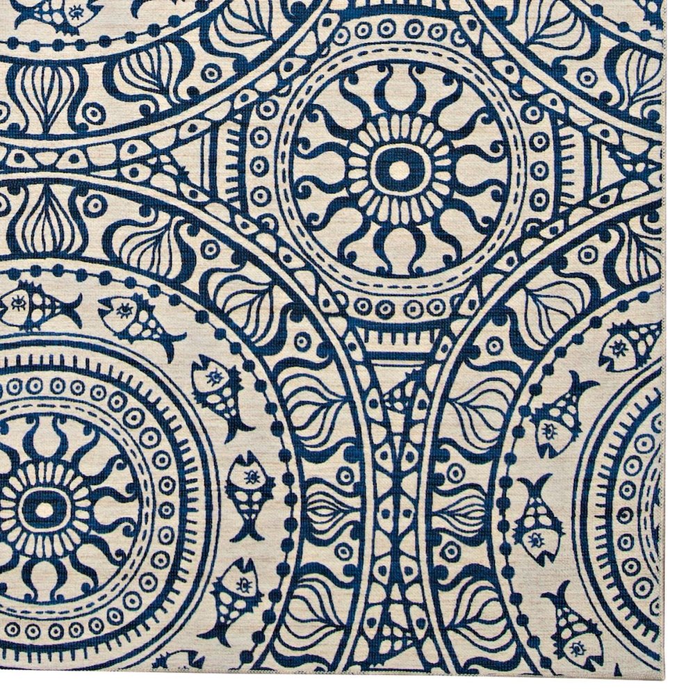 Outdoor Washable Ormond Smoke & Blue 7' X 9', Rug. Picture 5
