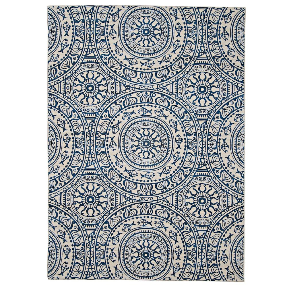 Outdoor Washable Ormond Smoke & Blue 7' X 9', Rug. Picture 1