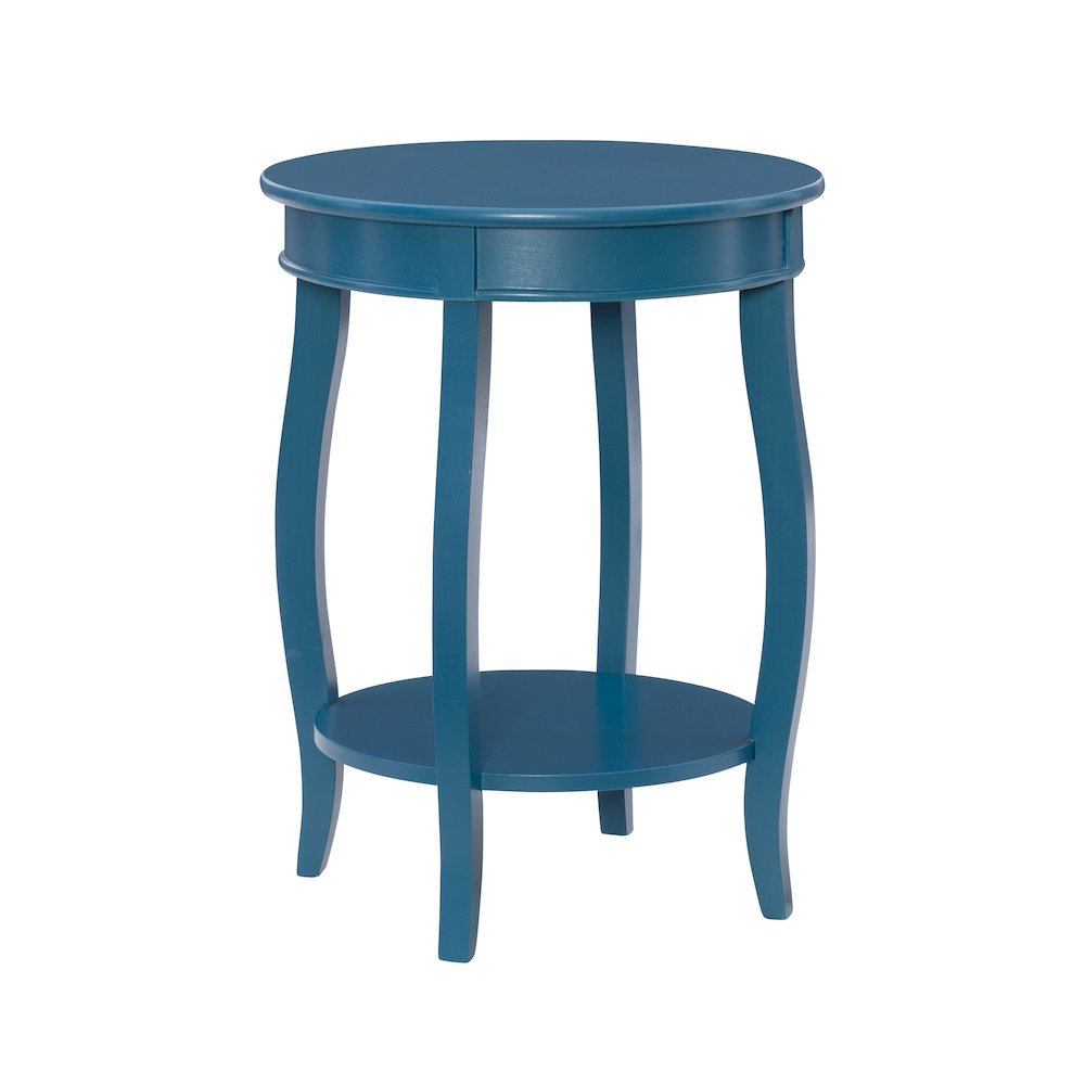 Teal Round Table with Shelf. Picture 8