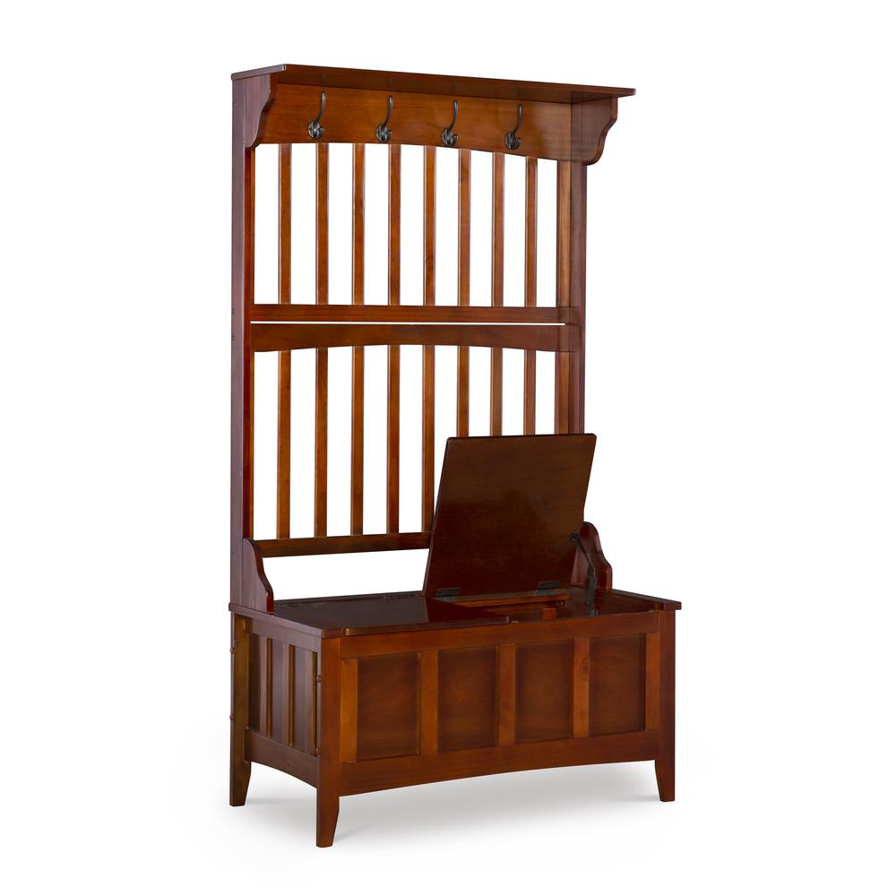 Hall Tree With Storage Bench. Picture 26