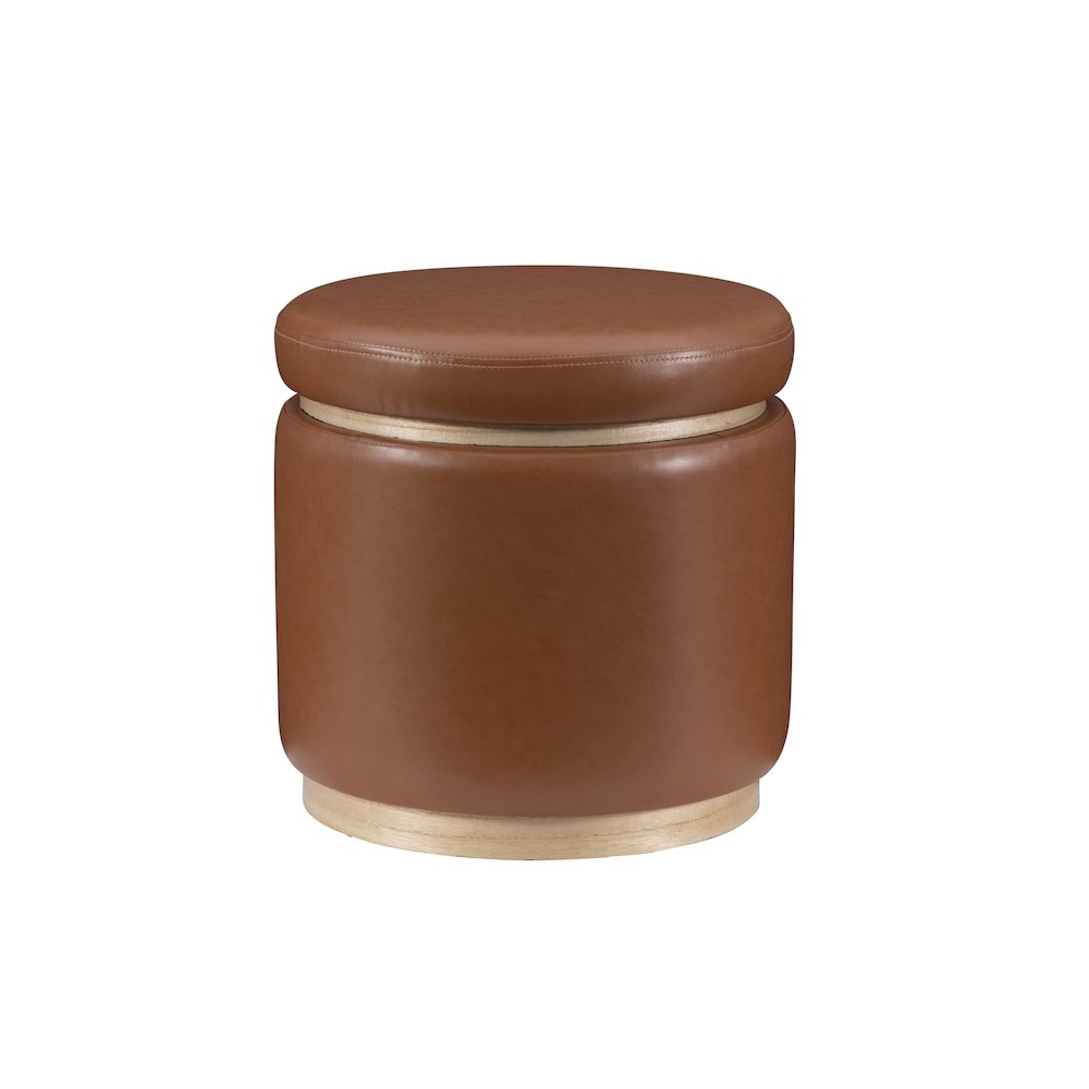 Blanche Storage Ottoman Caramel Pu. Picture 7
