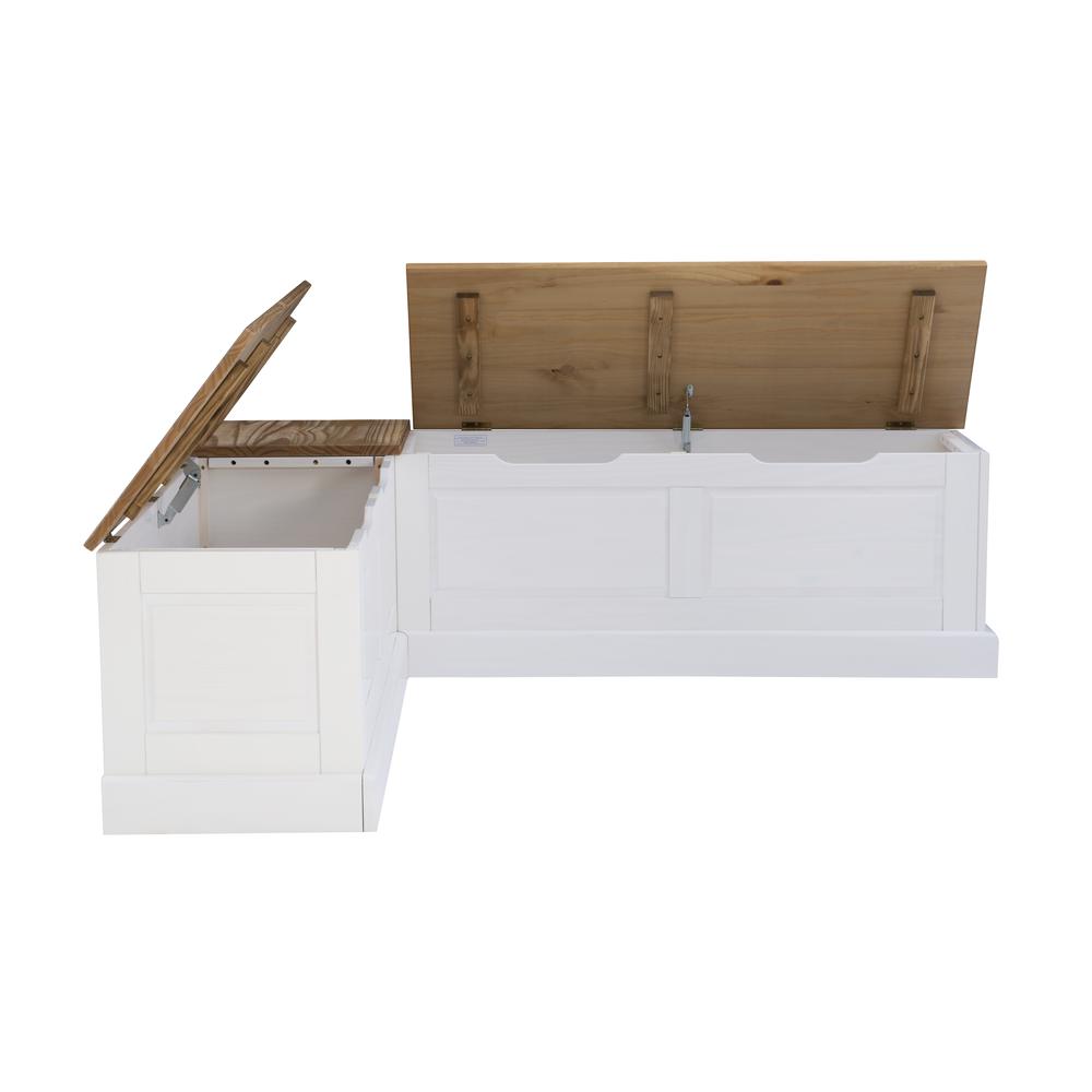 Tobin Backless Two Tone Breakfast Nook, Natural And White. Picture 29