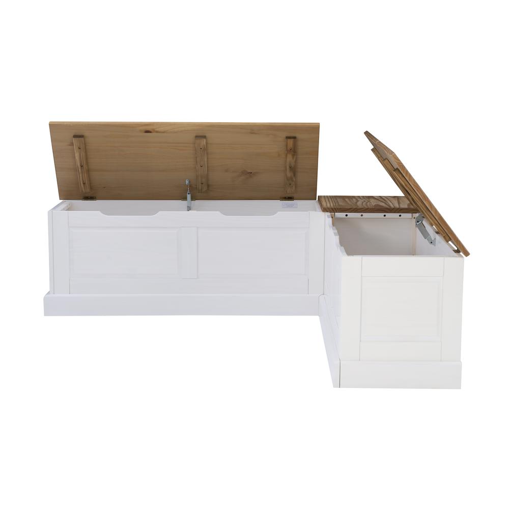 Tobin Backless Two Tone Breakfast Nook, Natural And White. Picture 30