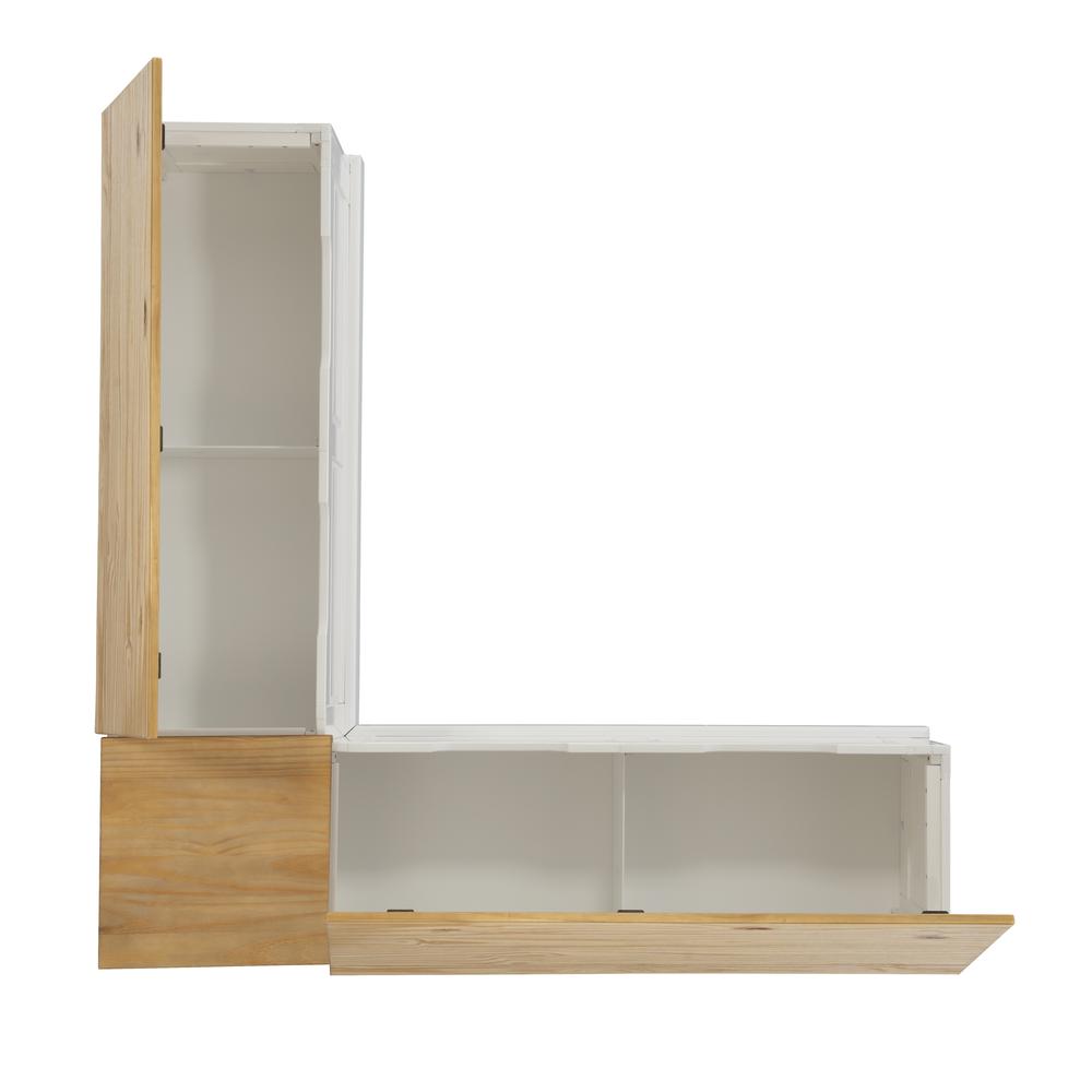 Tobin Backless Two Tone Breakfast Nook, Natural And White. Picture 31