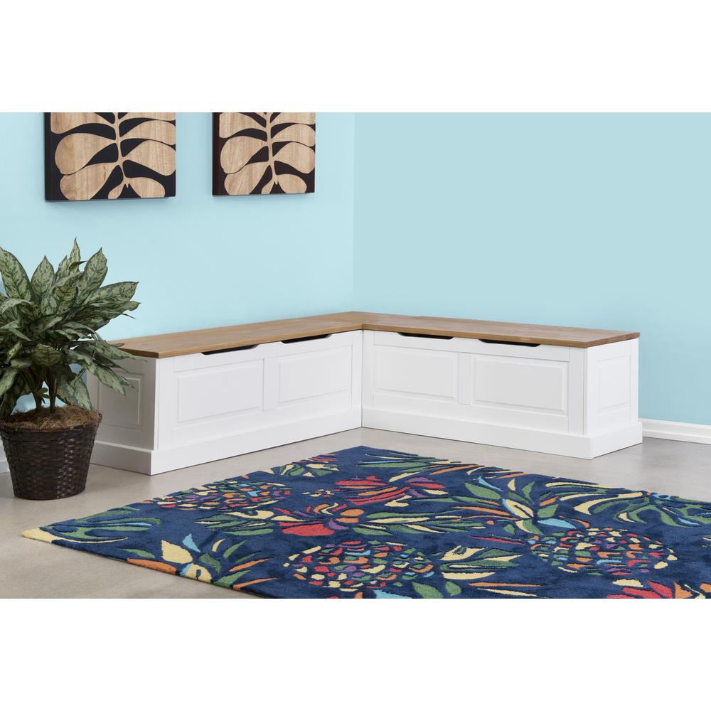 Tobin Backless Two Tone Breakfast Nook, Natural And White. Picture 39