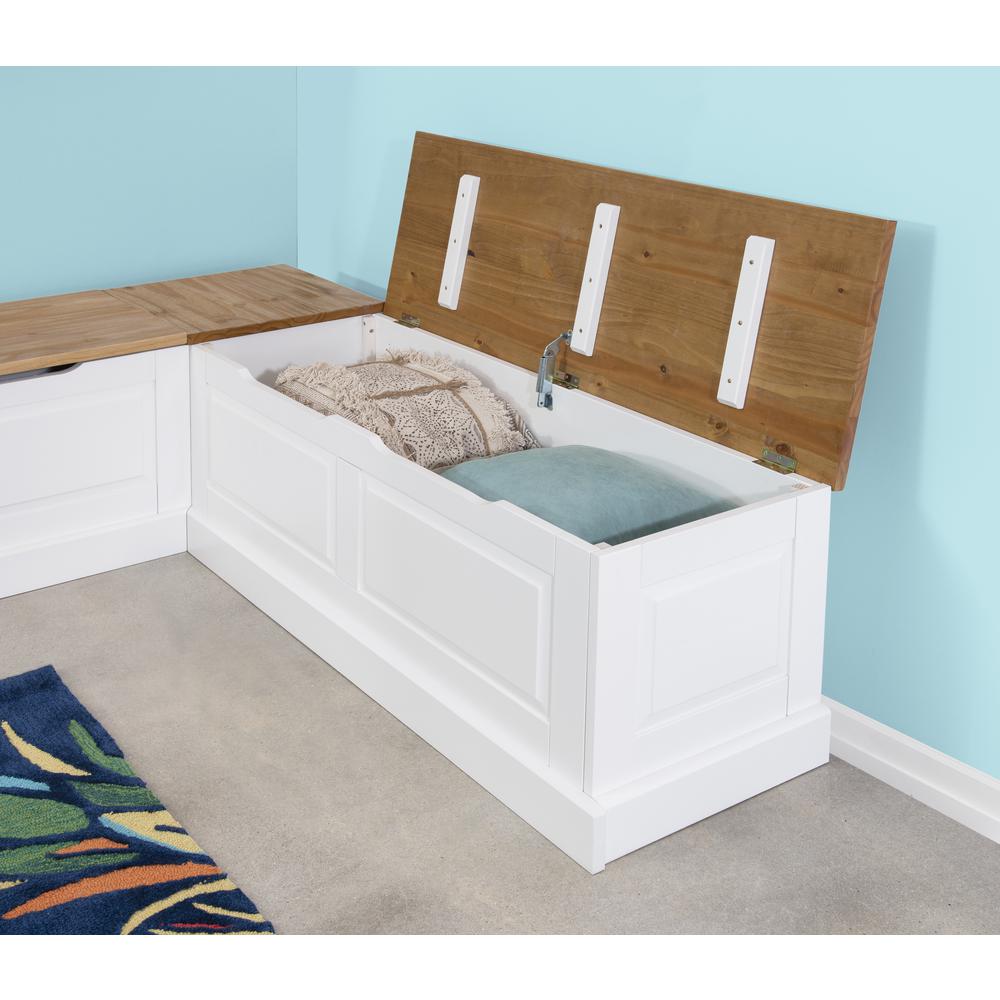 Tobin Backless Two Tone Breakfast Nook, Natural And White. Picture 41