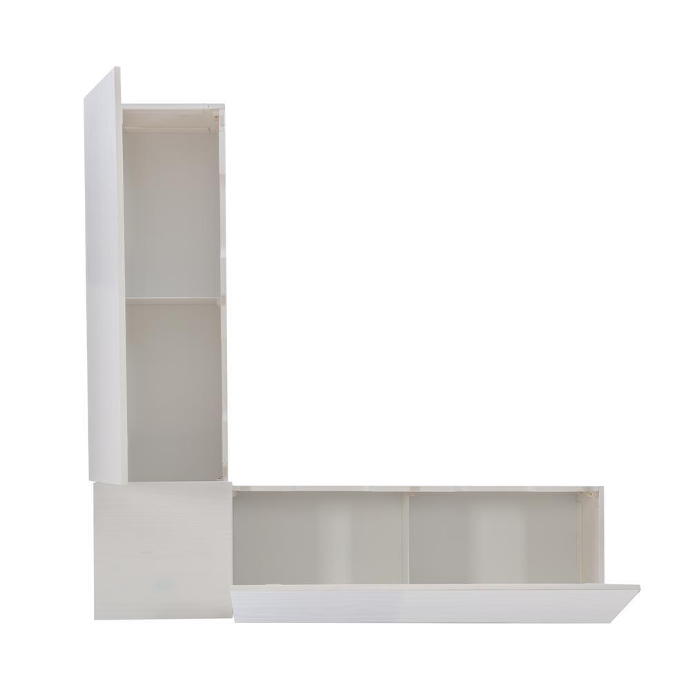 Tobin Backless Corner Breakfast Nook, White. Picture 29