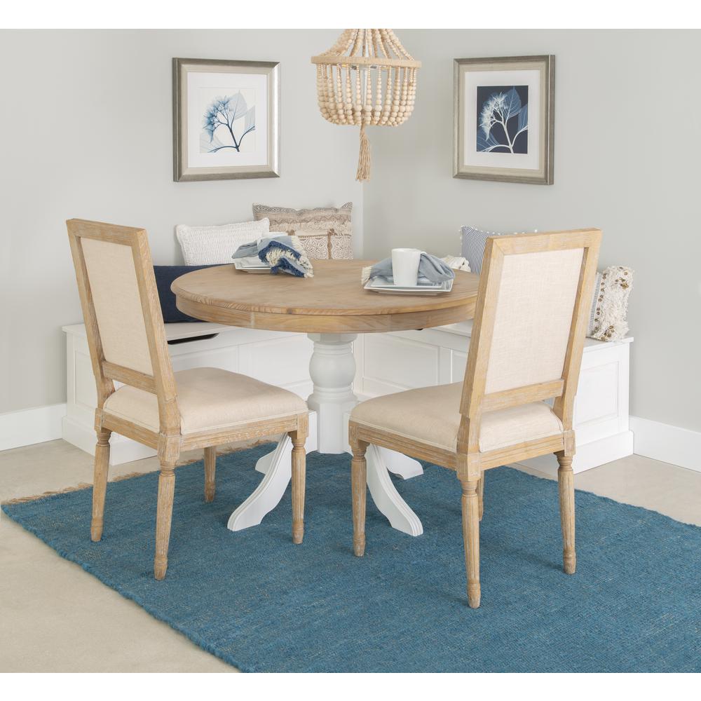 Tobin Backless Corner Breakfast Nook, White. Picture 31