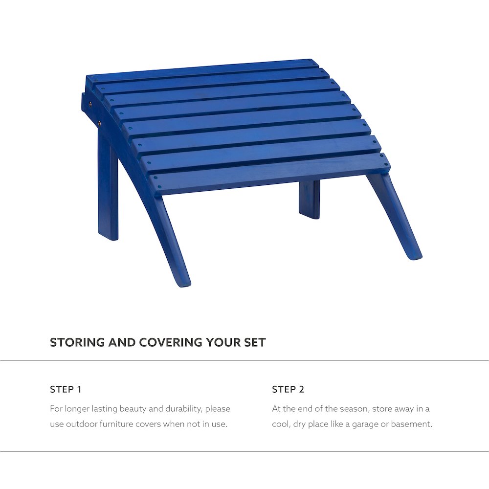 Adirondack Ottoman Blue. Picture 10