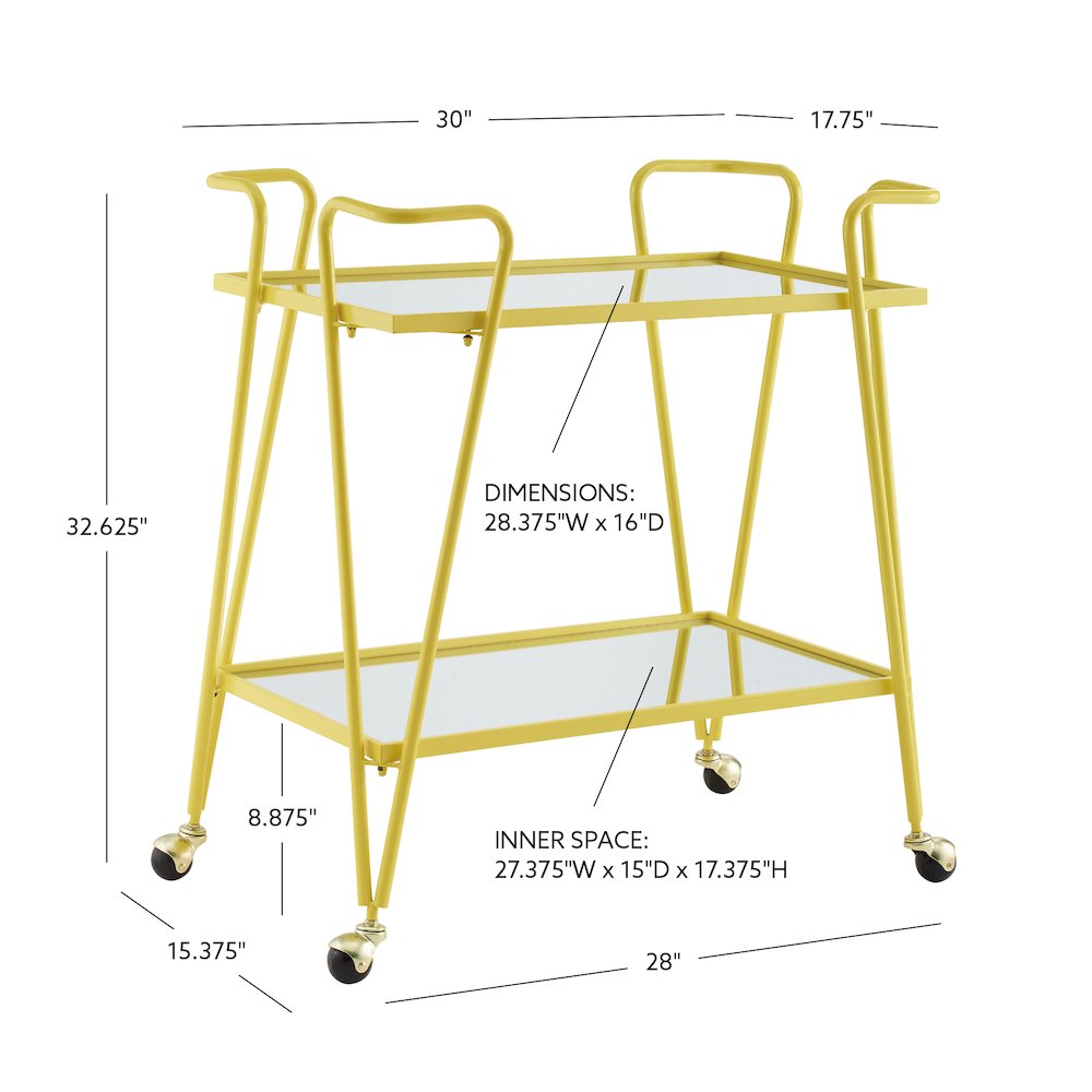 Yellow Mid-Century Bar Cart. Picture 15