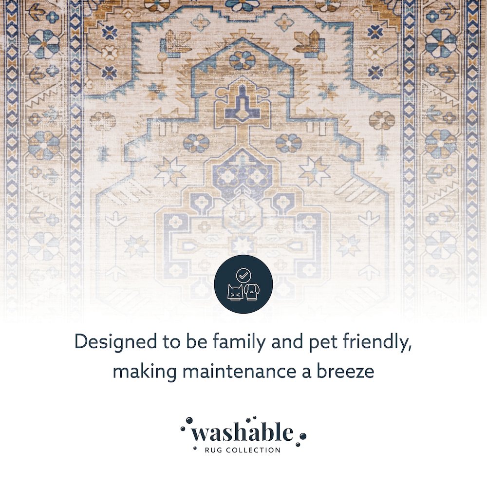 Washable Julian Ivory/Gold 5x7, Rug. Picture 5